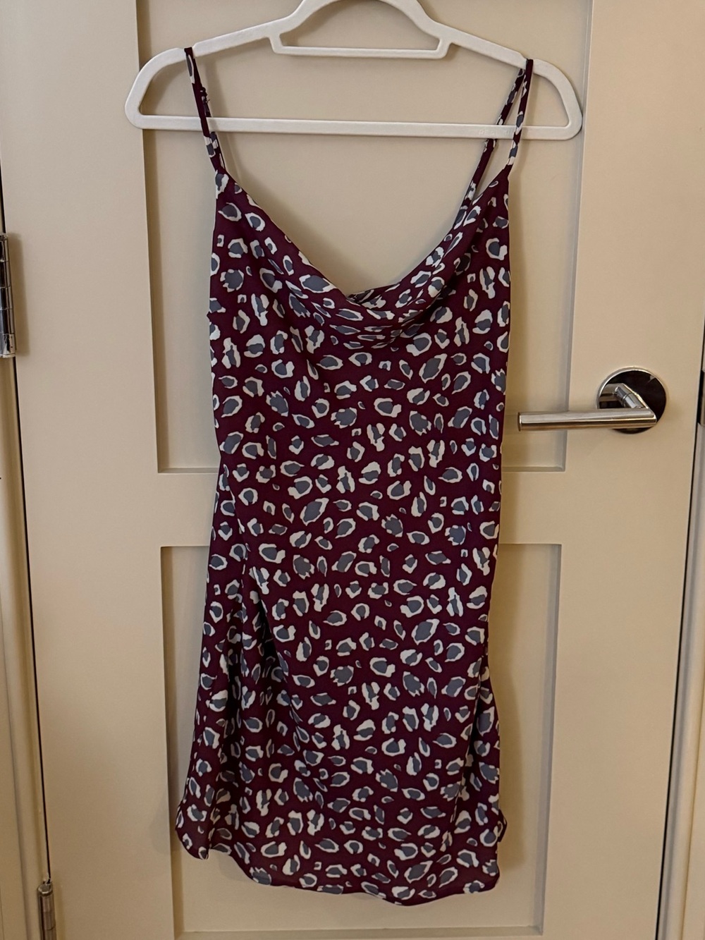 Wishlist Apparel Burgundy Leopard Print Slip Dress